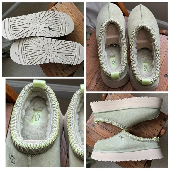 UGG Olive Suede Platform Tazz II Women's Slipper Muted Brass Size 10 New in box - Picture 3 of 11